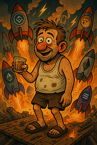 oozy on his way to the moon. Or just to the bar. Either way, buy BOOZY.