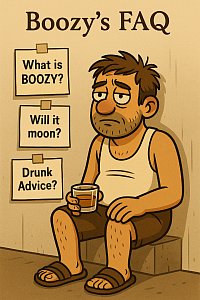 Boozy’s FAQ: Drunk advice, not financial. Crypto questions nobody needed.