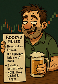 Boozy’s Rules: Buy dips, drink deeper. Never sell on Fridays
