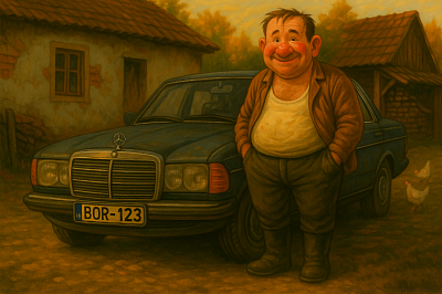 Meta Title: BOOZY#W123 – Limited NFT with Boozy Uncle and Legendary Mercedes  Meta Description: BOOZY#W123 is a limited-edition NFT artwork from the Boozy Uncle series. Featuring a smiling, drunk uncle in front of a vintage Mercedes W123 with license plate BOR-123, this rural-themed NFT is perfect for collectors who love crypto humor, classic cars, and meme culture. Minted on Solana.  Meta Keywords: Boozy NFT, Mercedes W123, classic car NFT, drunk uncle, Solana NFT, BOR-123, meme crypto art, rural crypto, Boozy Uncle NFT, Hungary countryside NFT